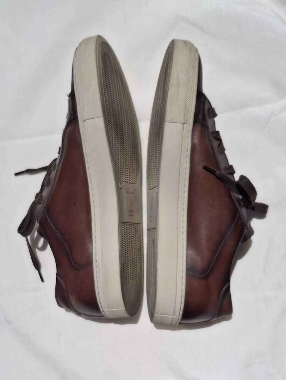 To Boot New York Men's Pescara Dark Brown Burnished Calf Low Top Sneaker Sz 9.5 - Picture 5 of 10